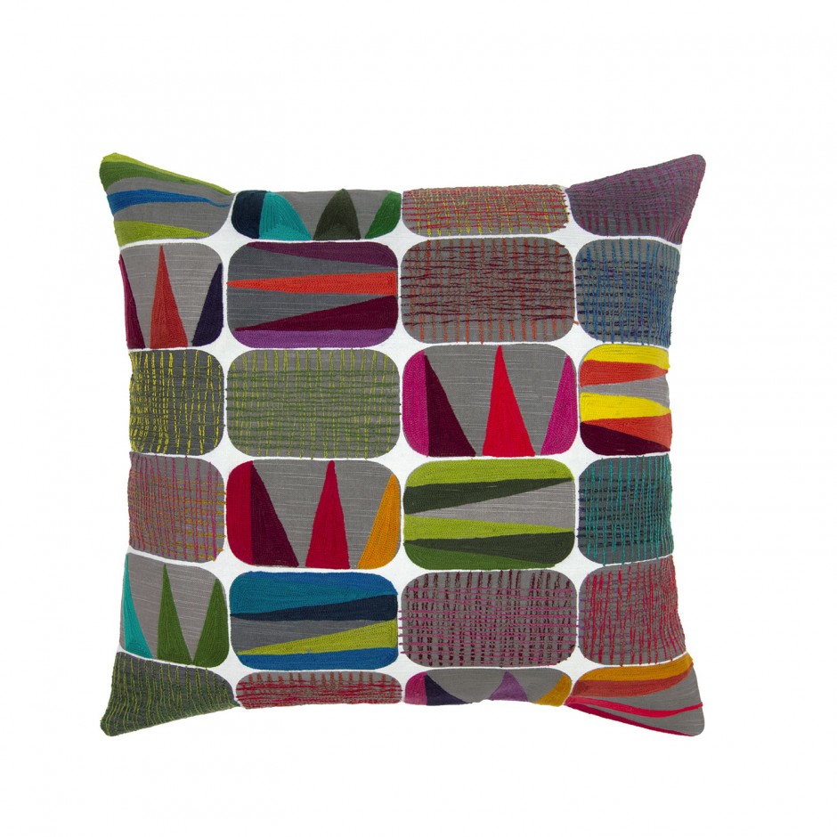 Cojín bordado vivaraise amos multicolor