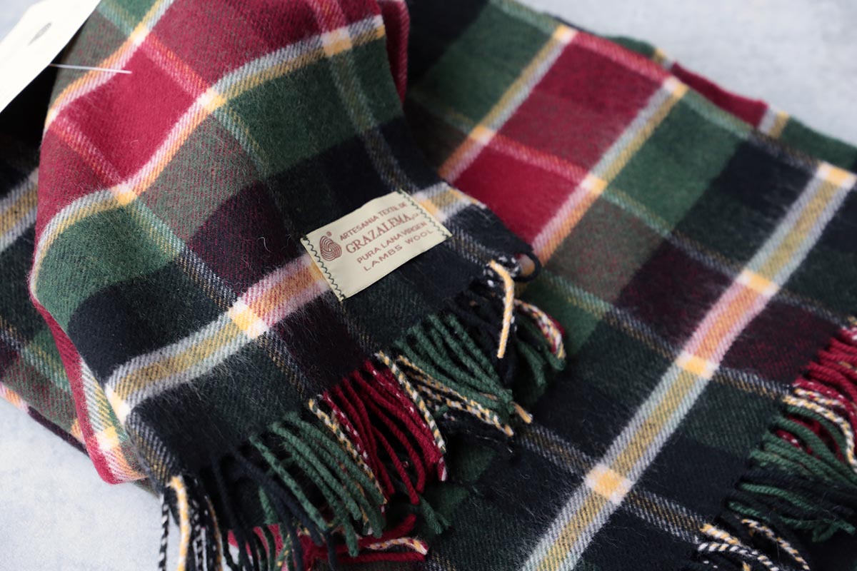Manta de lana grazalema cuadro ingles